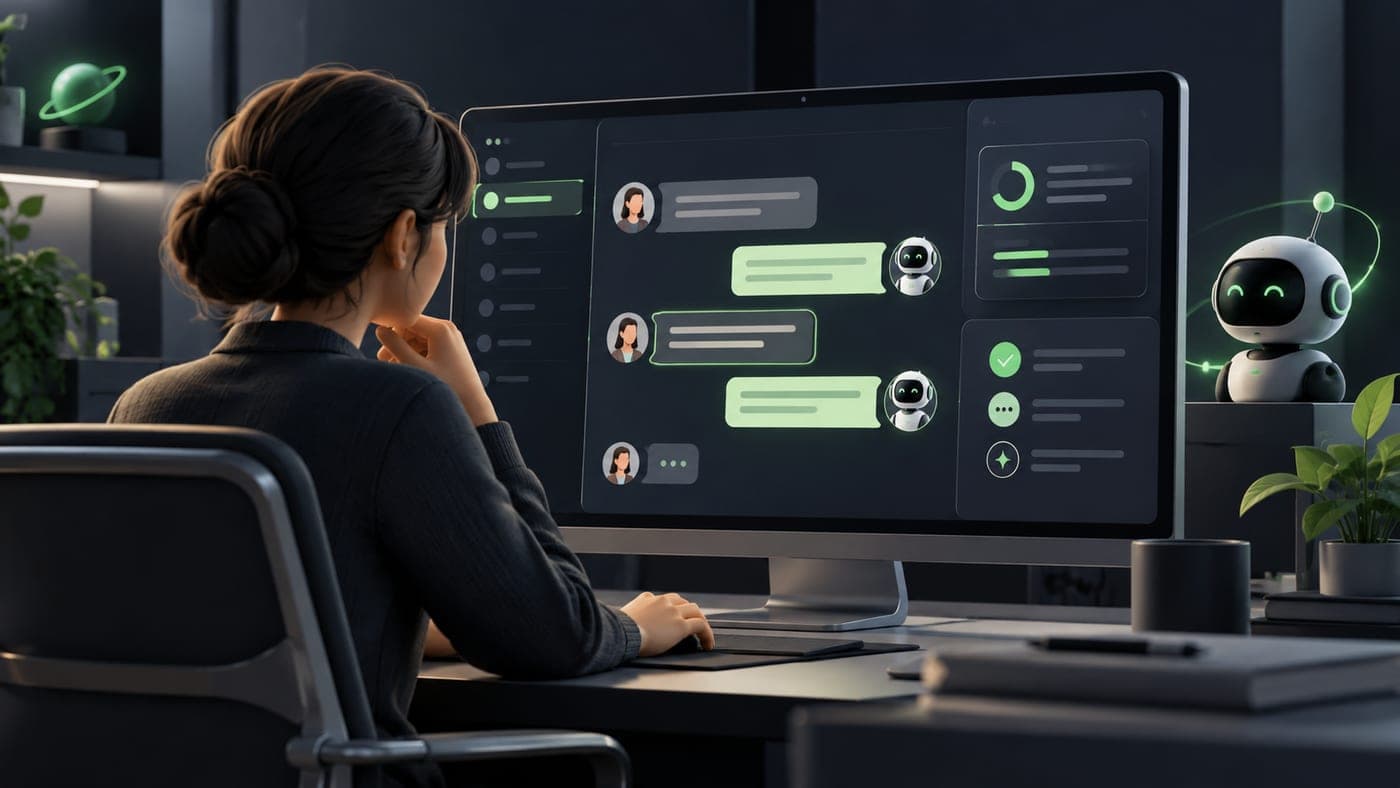 Customer support workspace with AI-assisted conversation